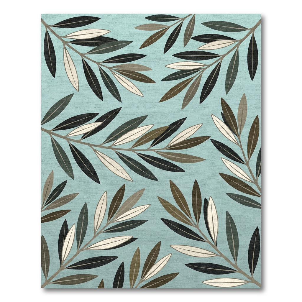 Teal Olive Branch Branches Rug