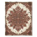 Elegant Terracotta Floral Damask Medallion Rug
