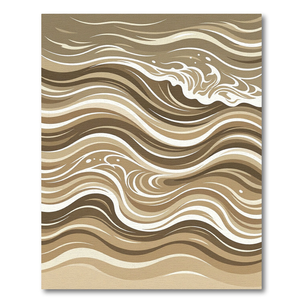 Earthy Swirl Abstract Wave Rug