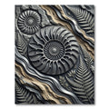 Charcoal Ammonite Fern Fossil Rug