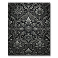 Ornate Silver Floral Scrollwork Rug