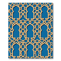 Golden Lattice Arch In Royal Blue Rug