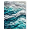 Ethereal Turquoise Oceanic Wave Art Rug