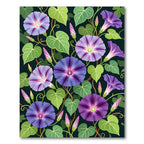 Vibrant Purple Morning Glory Floral Rug