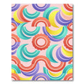 Retro Vibrant Multicolored Geometric Arches Rug