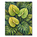 Lush Yellow Anthurium Tropical Foliage Rug