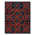 Bold Black Red Geometric Rope Weave Rug
