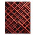 Modern Crimson Geometric Intersecting Grid Rug