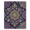 Golden Lavender Floral Medallion Collage Rug
