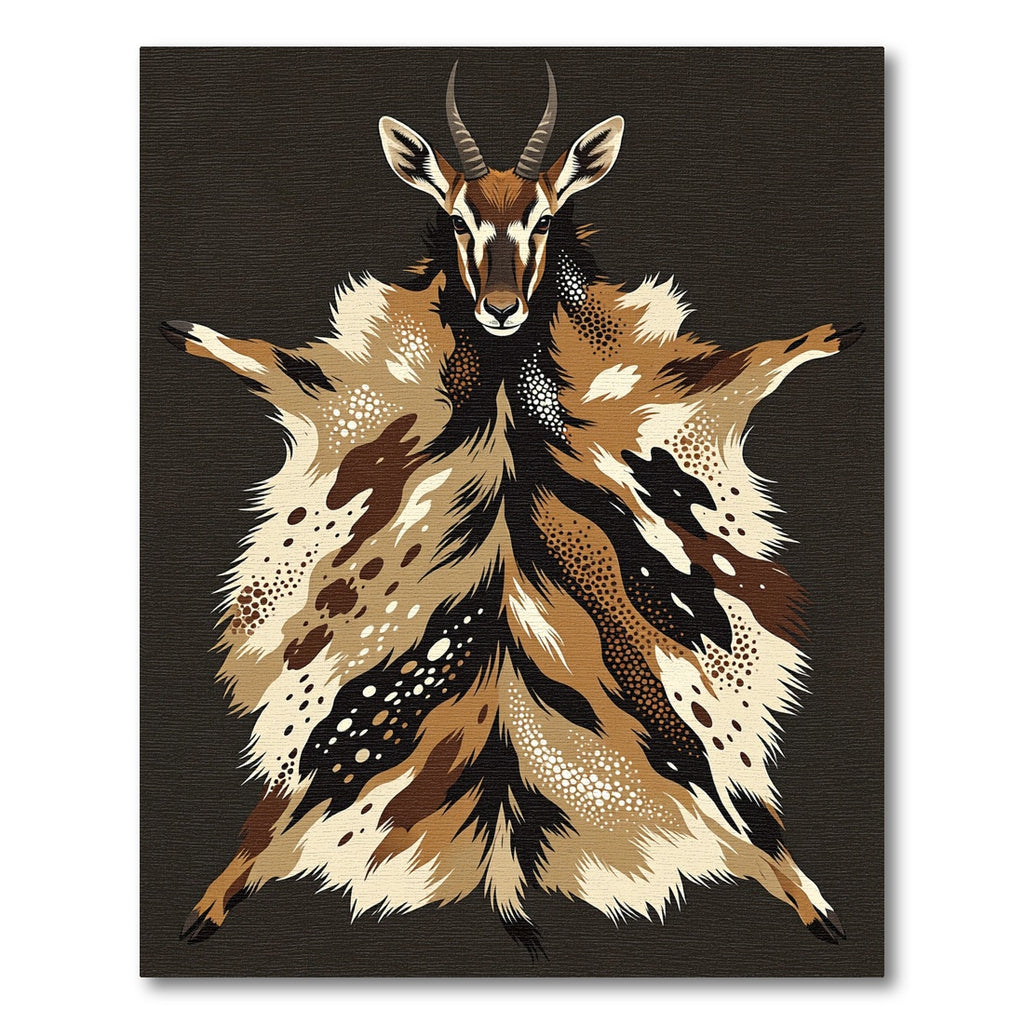 Abstract Antelope Pelt Earth Tone Rug