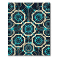 Neon Cybernetic Geometric Hexagon Grid Rug