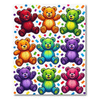 Colorful Rainbow Teddy Bear Confetti Rug