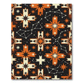 Celestial Orange and Black Geometric Star Rug