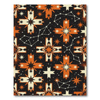 Celestial Orange and Black Geometric Star Rug