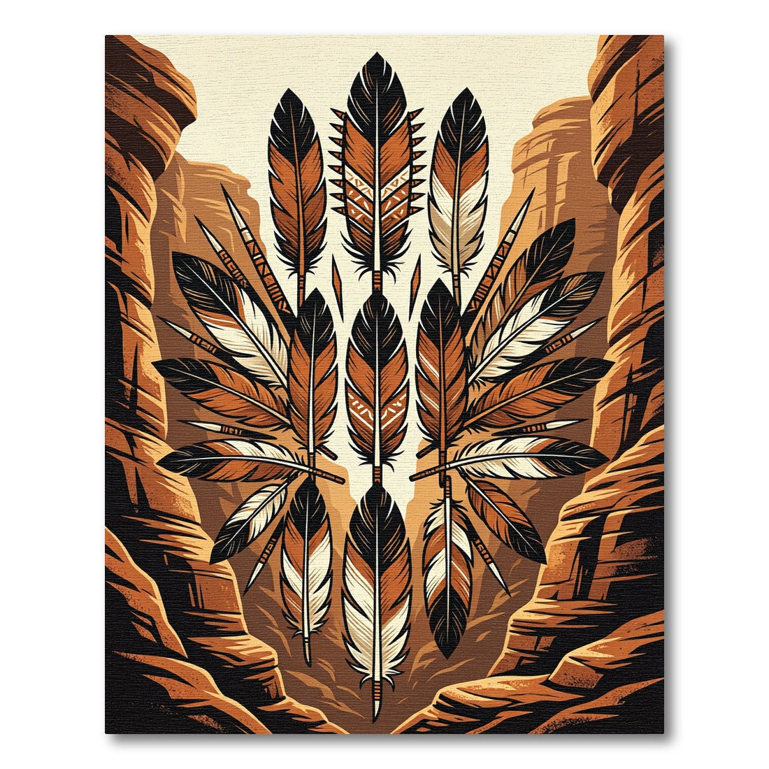 Earthy Southwestern Feather Canyon Rug