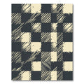 Black Cream Distressed Plaid Squares Rug