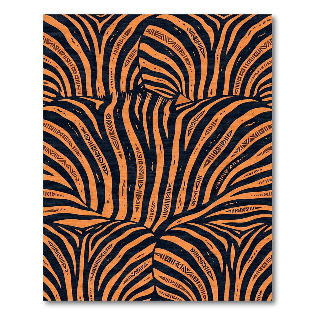 Bold Burnt Orange Zebra Tribal Swirl Rug