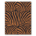 Bold Burnt Orange Zebra Tribal Swirl Rug
