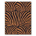 Bold Burnt Orange Zebra Tribal Swirl Rug