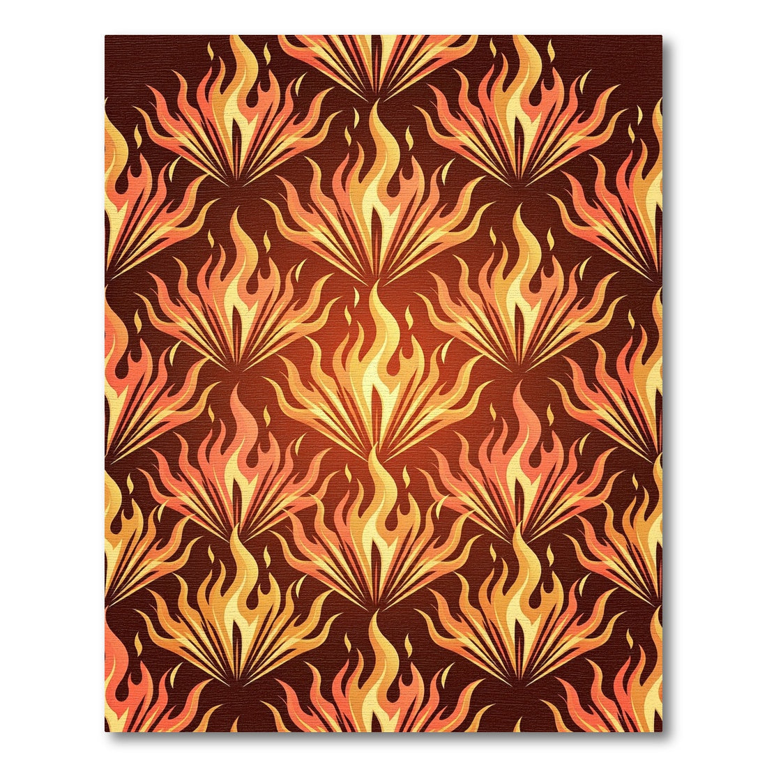 Fiery Fan Flames Warm Radiance Rug