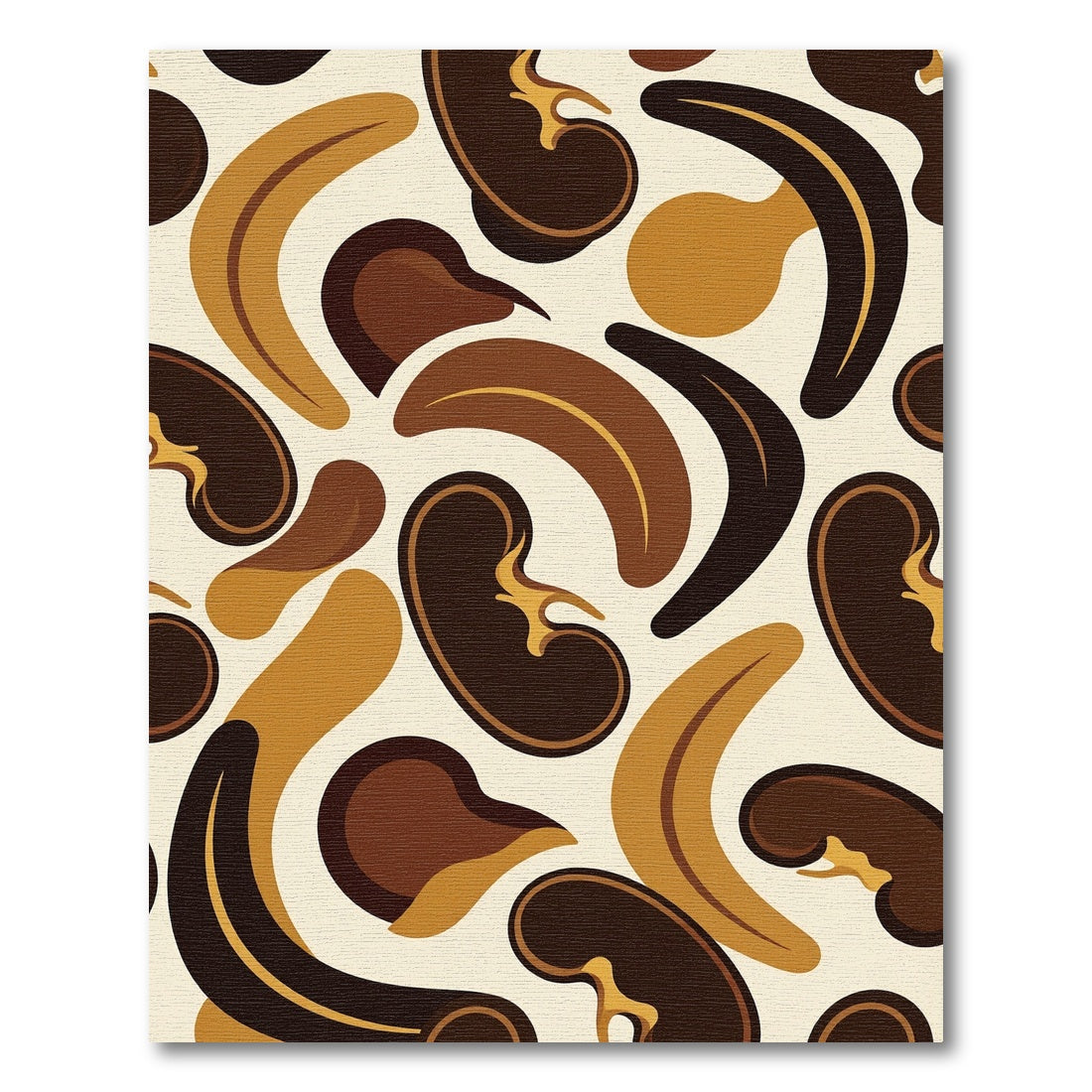 Earthy Organic Abstract Cream Rug