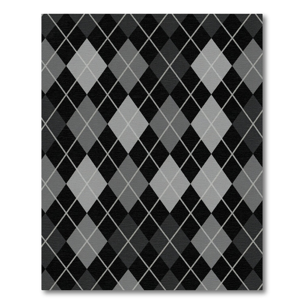 Black Gray Diamond Argyle Rug