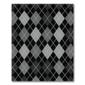 Black Gray Diamond Argyle Rug