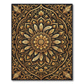 Opulent Gold Floral Feather Mandala Rug