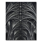 Monochrome Gothic Vaulted Ceiling Grid Rug