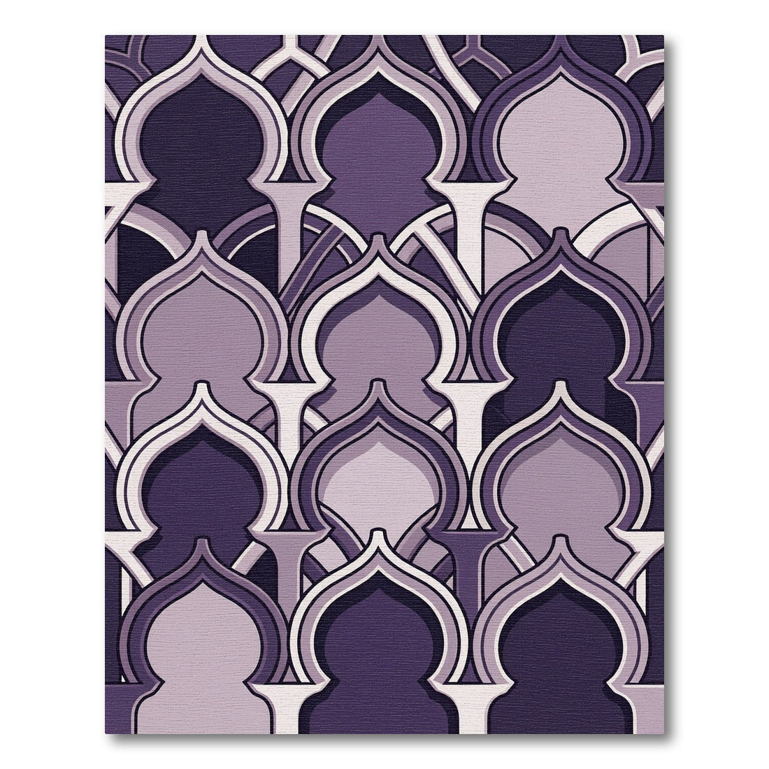 Elegant Purple Arch Geometric Tile Rug