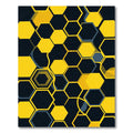 Modern Golden Hexagonal Geometric Art Rug