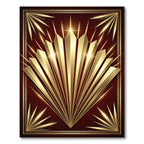 Golden Art Deco Radiant Fan Rug
