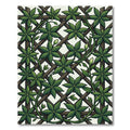 Lush Green Tropical Foliage Trellis Rug