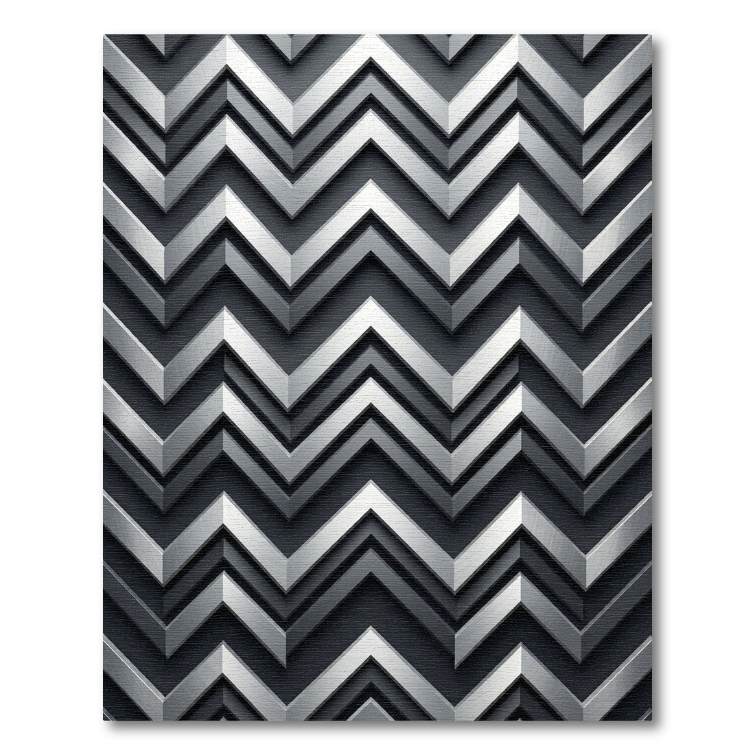 Metallic Silver Chevron Geometric Rug