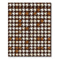 Brown White Classic Houndstooth Check Rug