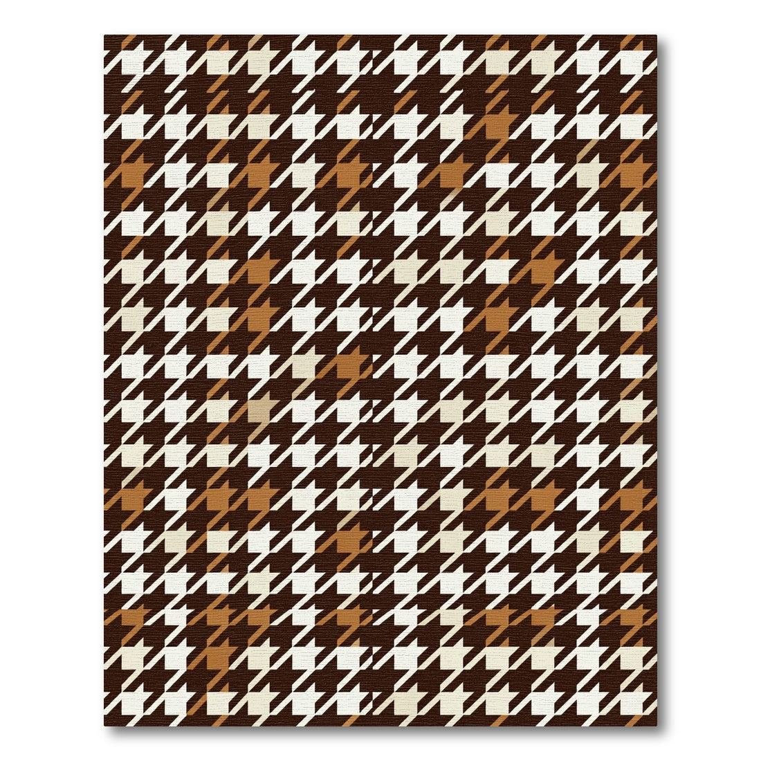 Brown White Classic Houndstooth Check Rug