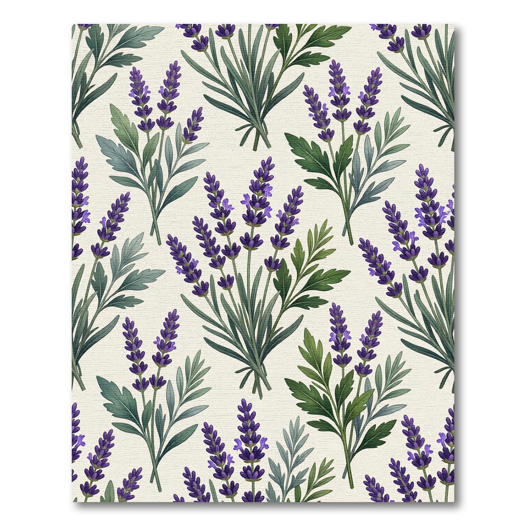 Lavender Botanical Floral Sprig Rug