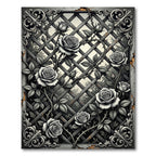 Gothic Gray Rose Trellis Rug