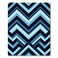Modern Geometric Blue Chevron Zigzag Rug