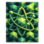 Emerald Green Geometric Atomic Spheres Rug