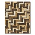 Alternating Wood Plank Mosaic Rug