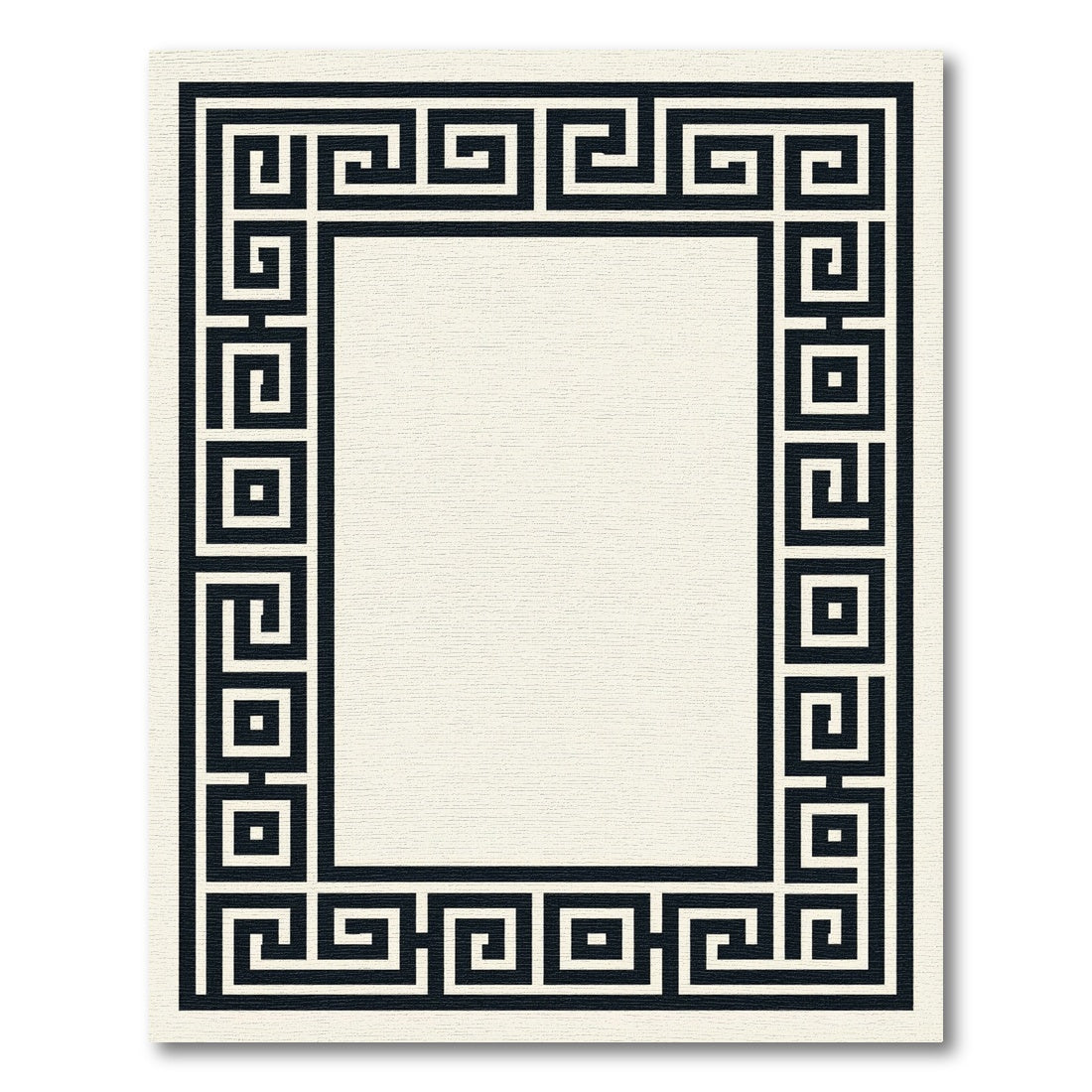 Monochrome Black and Cream Greek Key Rug