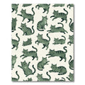 Whimsical Sage Green Tabby Cat Illustration Rug