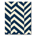 Navy Blue Geometric Chevron Zigzag Rug