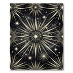 Cosmic Starburst Black And Gold Rug