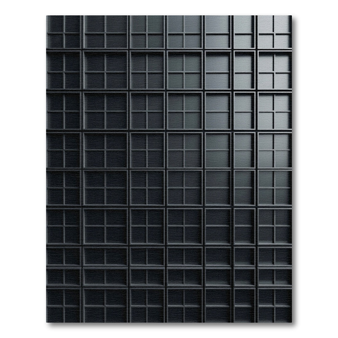 Matte Charcoal Geometric Grid Facade Rug