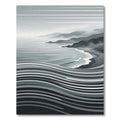 Monochromatic Coastal Wave Stripe Area Rug