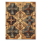 Terracotta Cross Geometric Landscape Rug