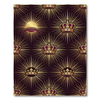 Regal Gold Crown Sunburst Damask Rug