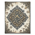 Earthy Floral Scroll Medallion Art Rug